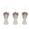 Transpac Resin Wood Carved Angel Ornaments Set of 3 - White Christmas Tree Decorations, 5.1in, Indoor Use, Spot Clean